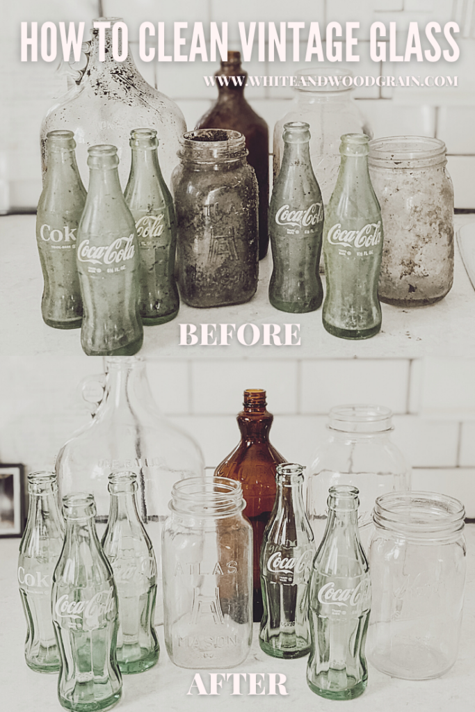 how to clean vintage glass jars before and after