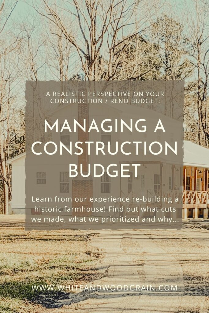 tips and advice to help manage a construction budget
