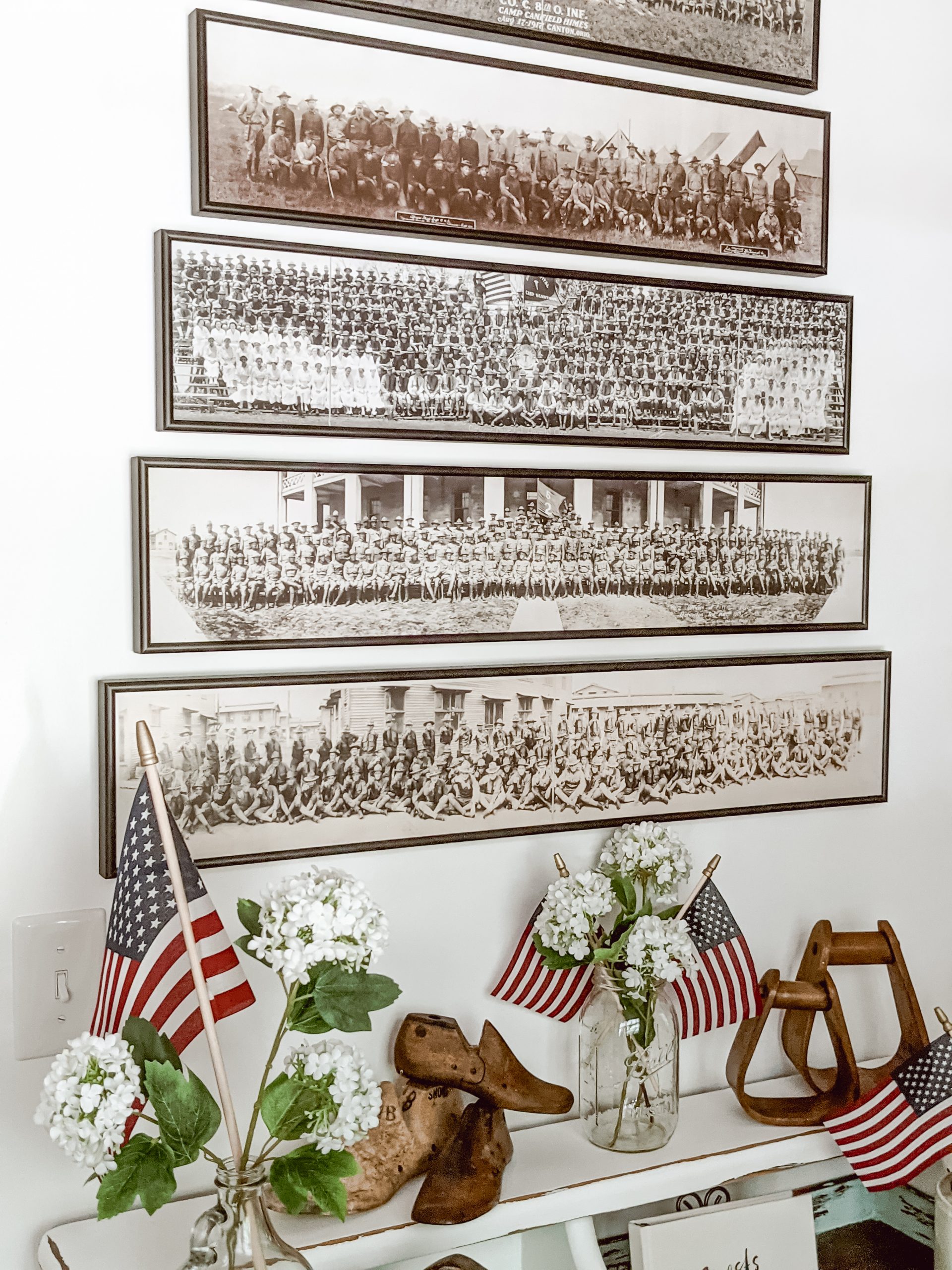 old military panoramic photos stacked