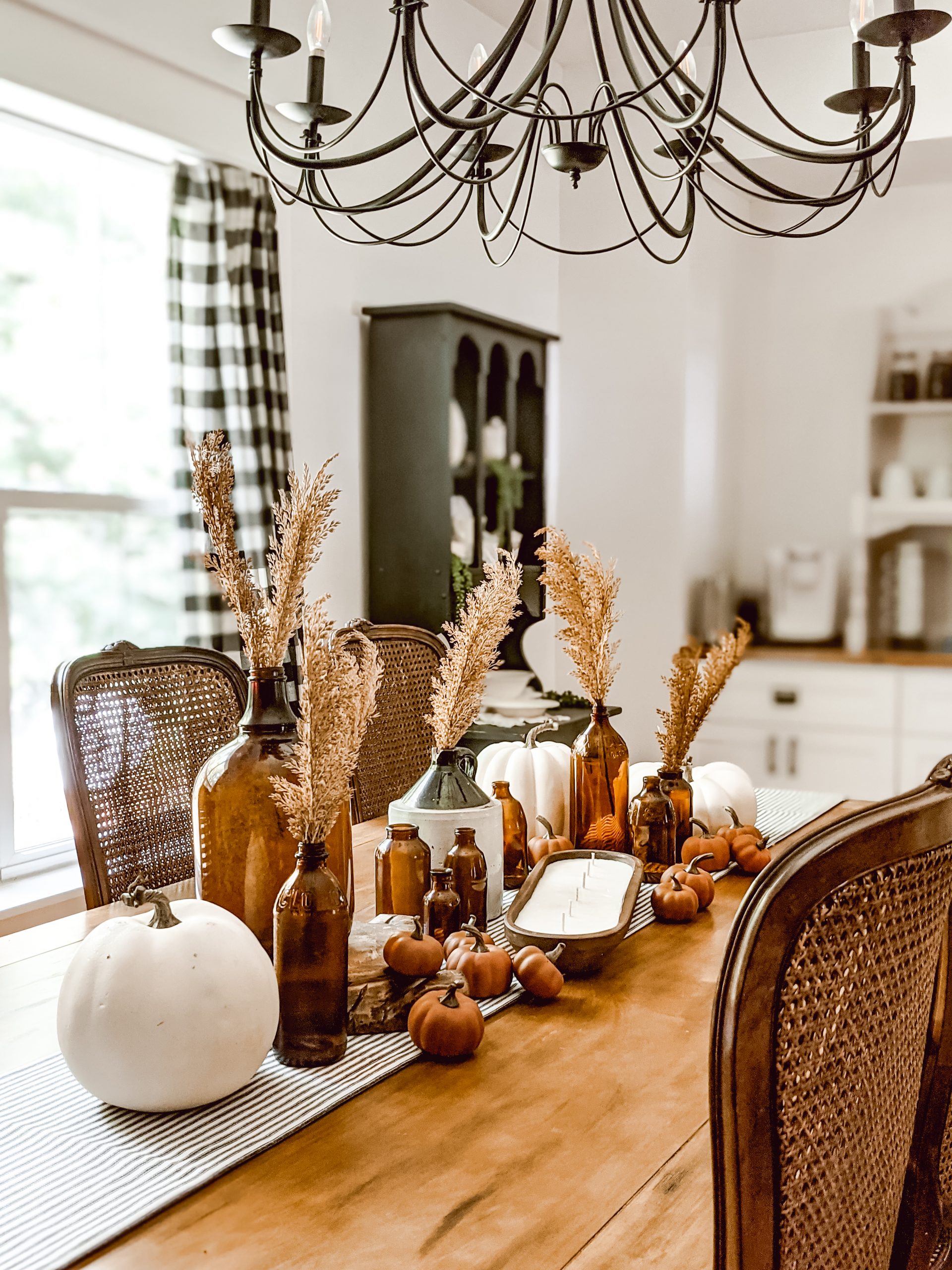 modern meets vintage farmhouse tablescape for fall