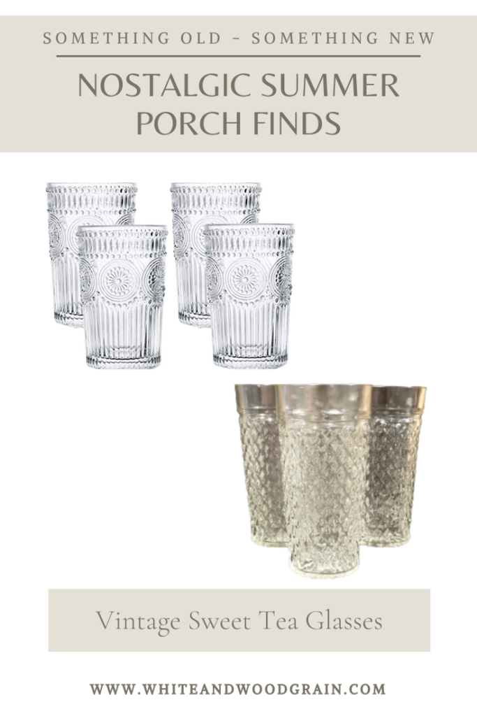 vintage patterned drinking glasses and other nostalgic summer porch finds