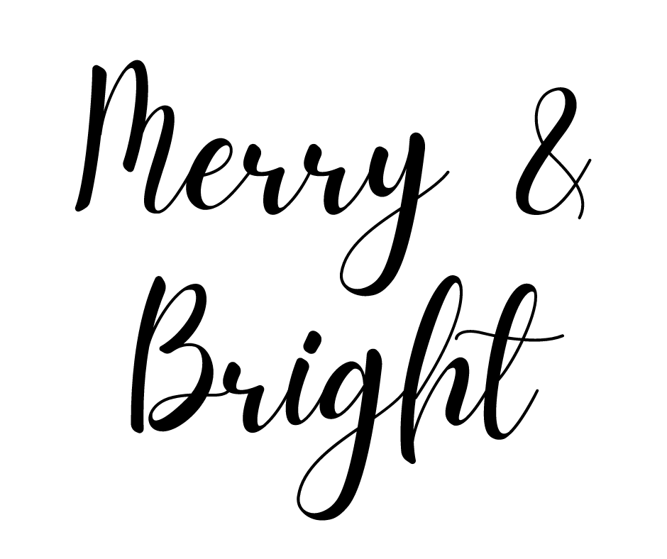 merry and bright text for DIY farmhouse scroll sign
