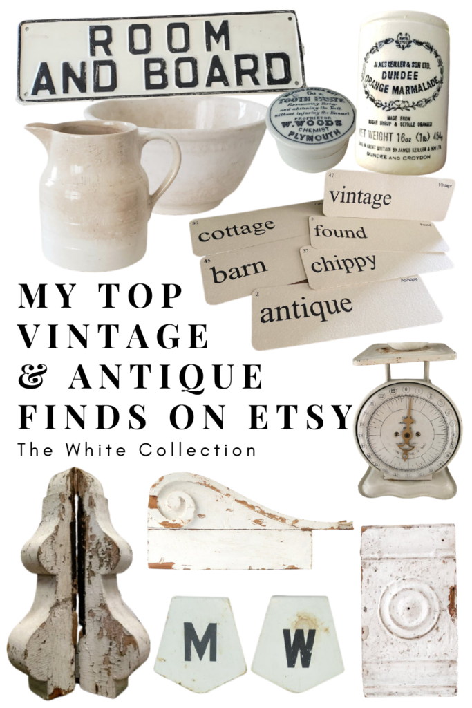 top white vintage and antique finds on etsy