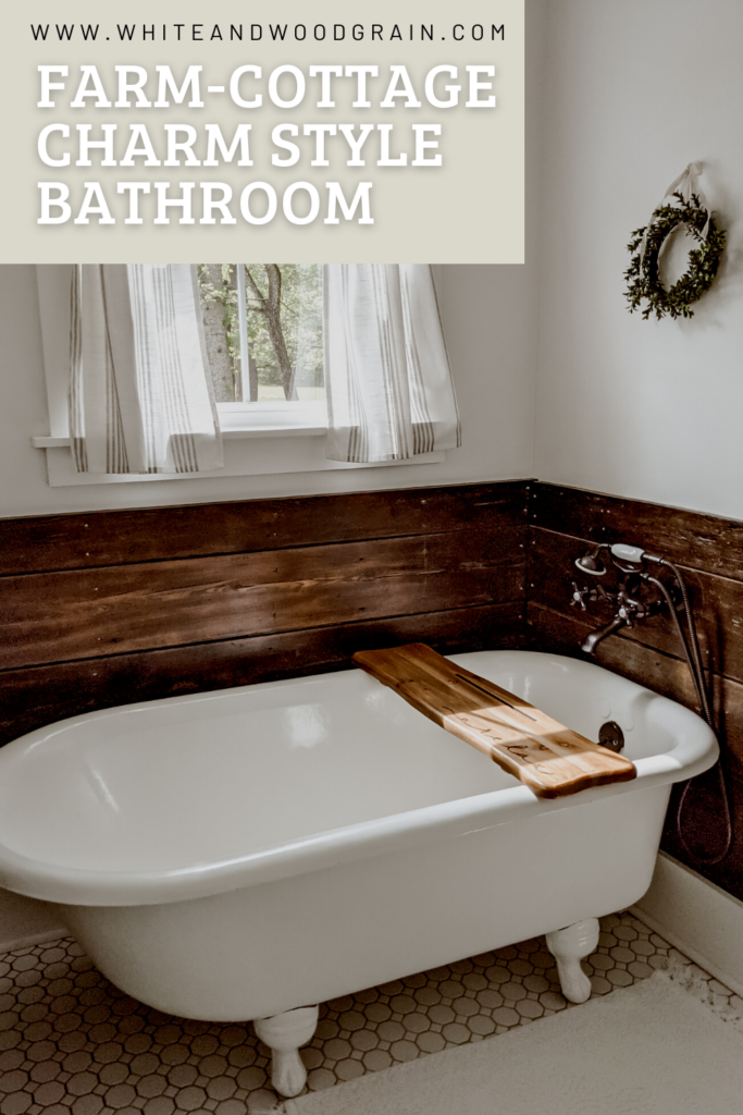 farm-cottage charm style bathroom with clawfoot tub