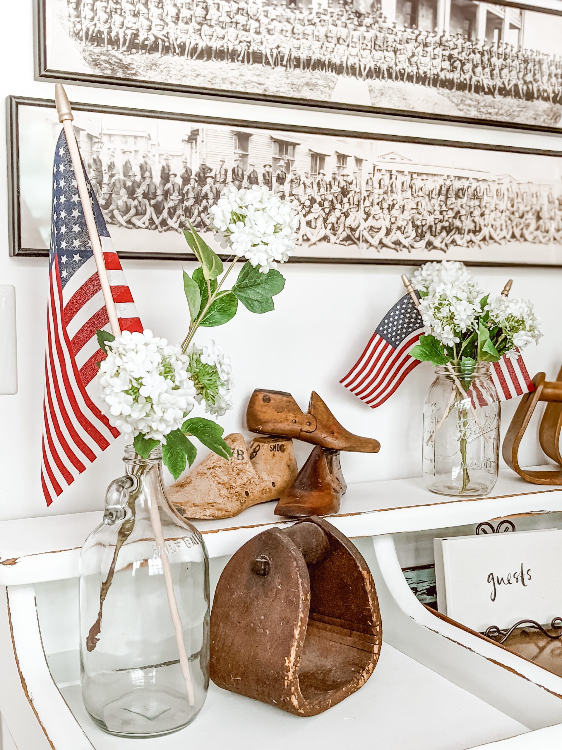farm cottage charm decor for Memorial Day and 4th of July