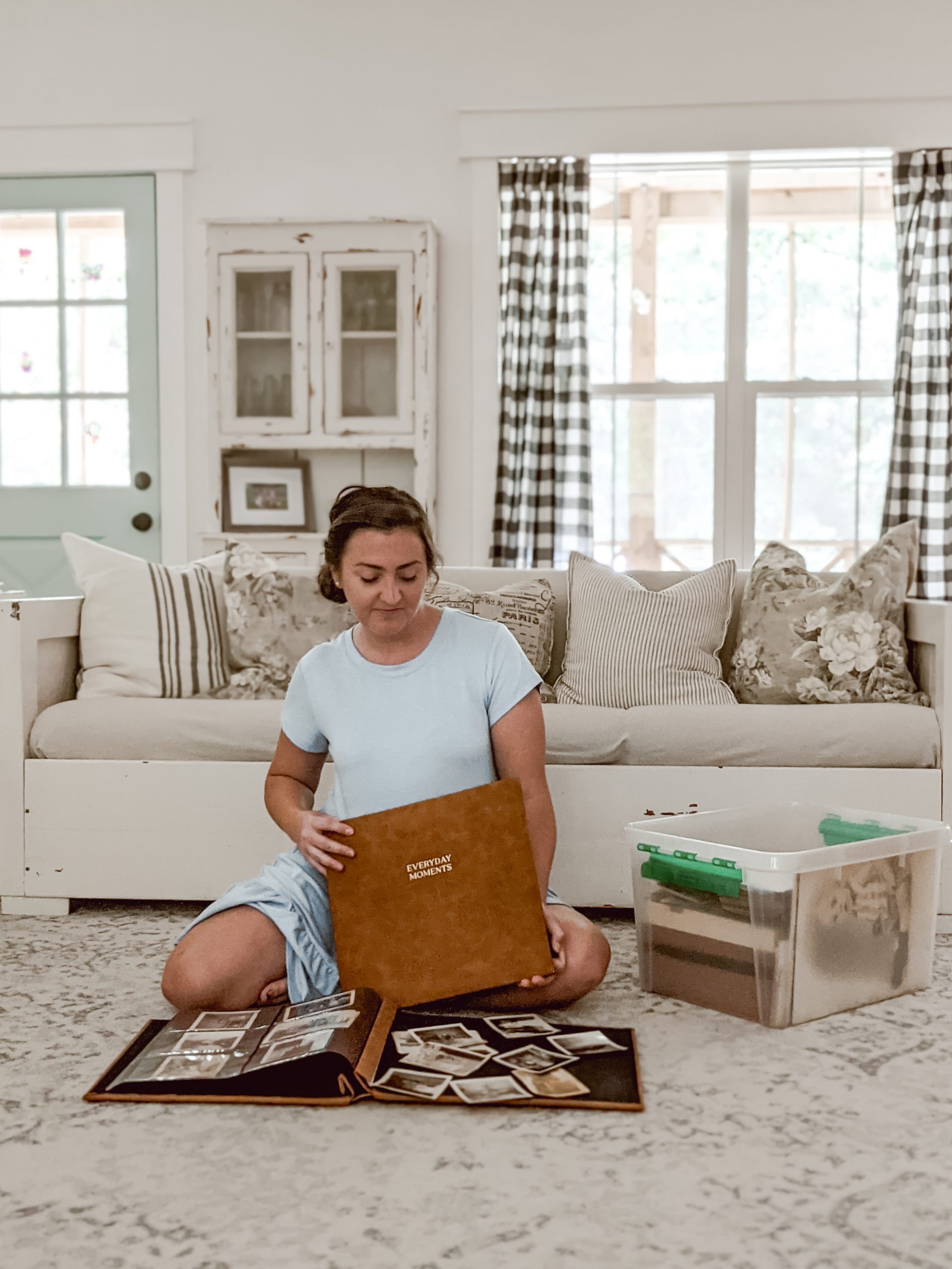Brittany of White and Woodgrain shows how to store and organize family photos and documents