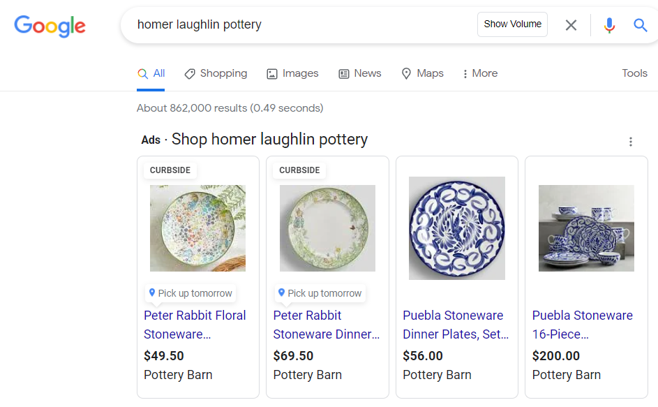 using google image search for identifying vintage china and antique dishes