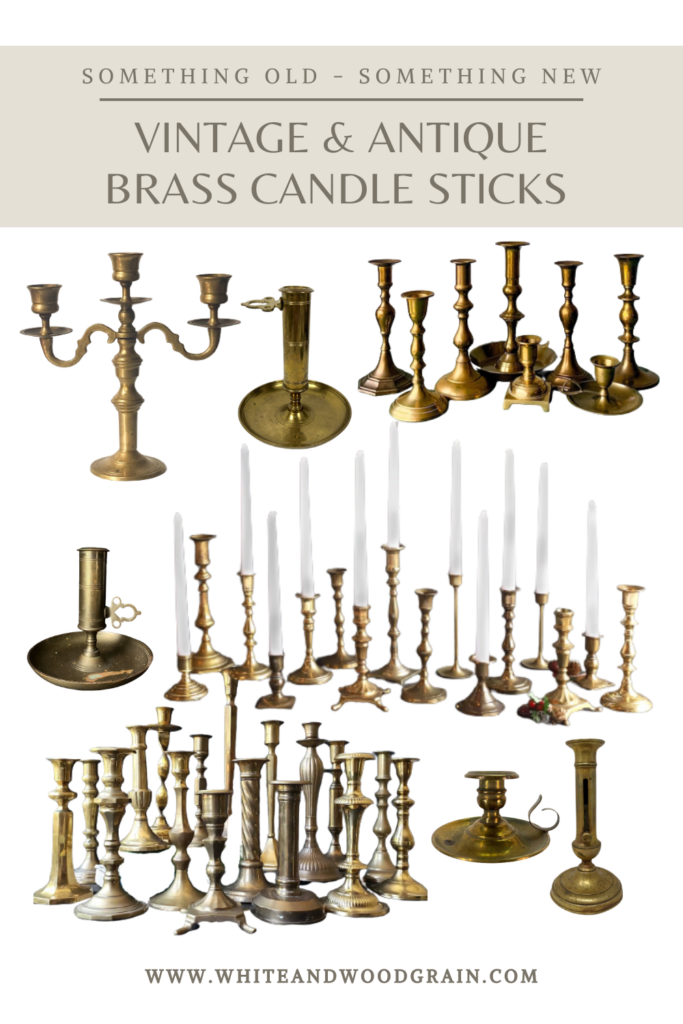 vintage and antique brass taper candle sticks
