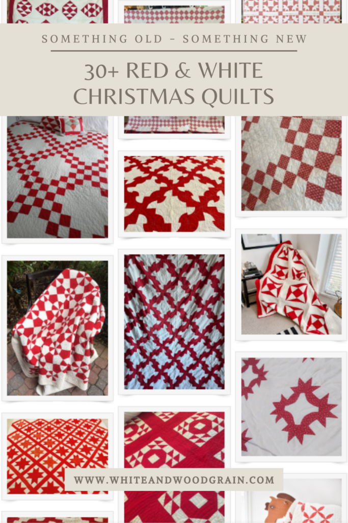 30+ antique and vintage red and white quilts for christmas