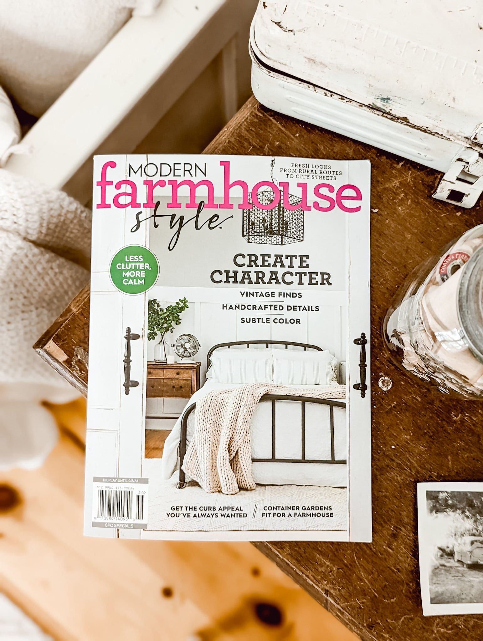 cover of summer 2023 Modern Farmhouse Style Magazine featuring Brittany Hutchison, home and DIY blogger of White & Woodgrain