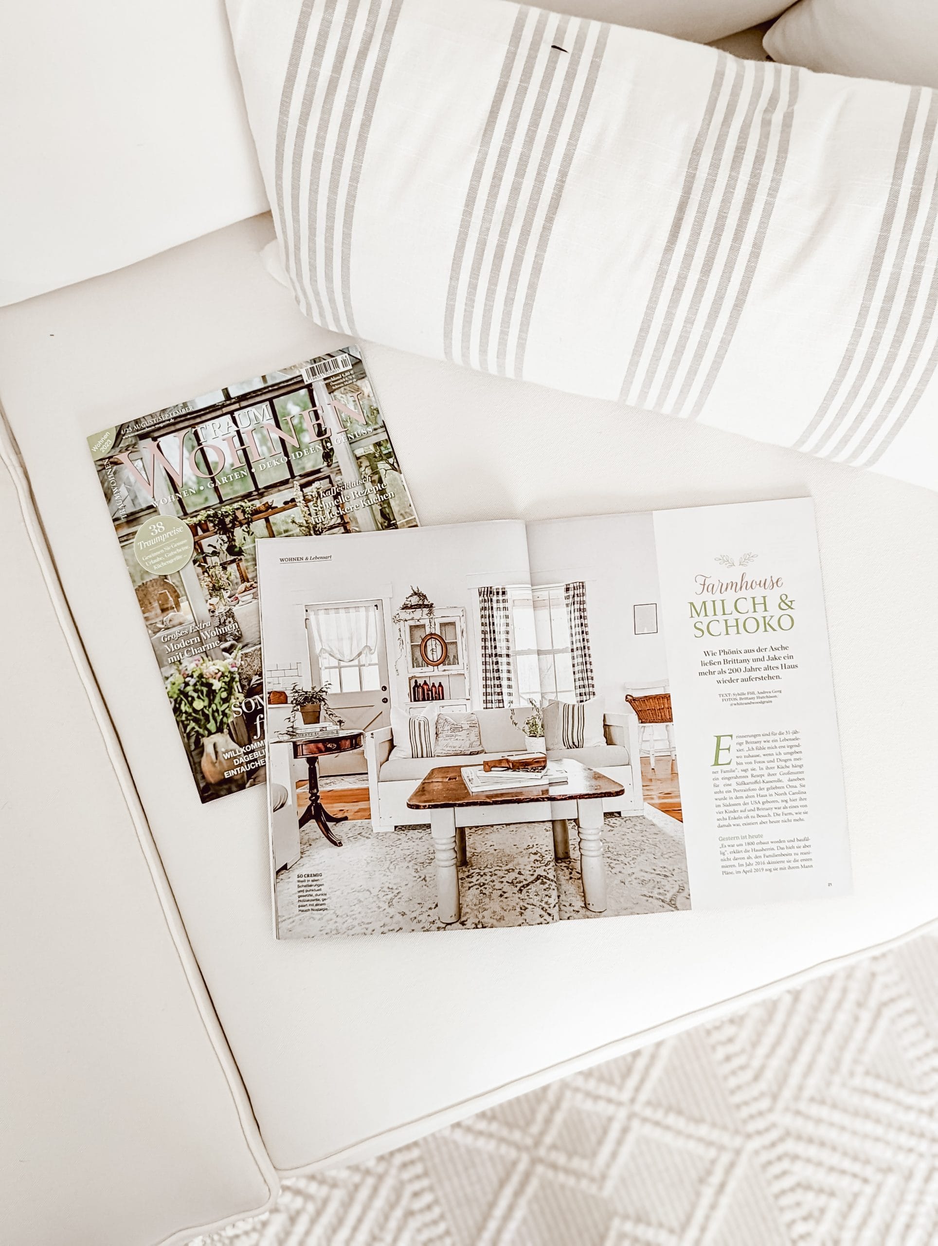 NC farmhouse blogger Brittany Hutchison of White and Woodgrain featured in TraumWohnen Magazine
